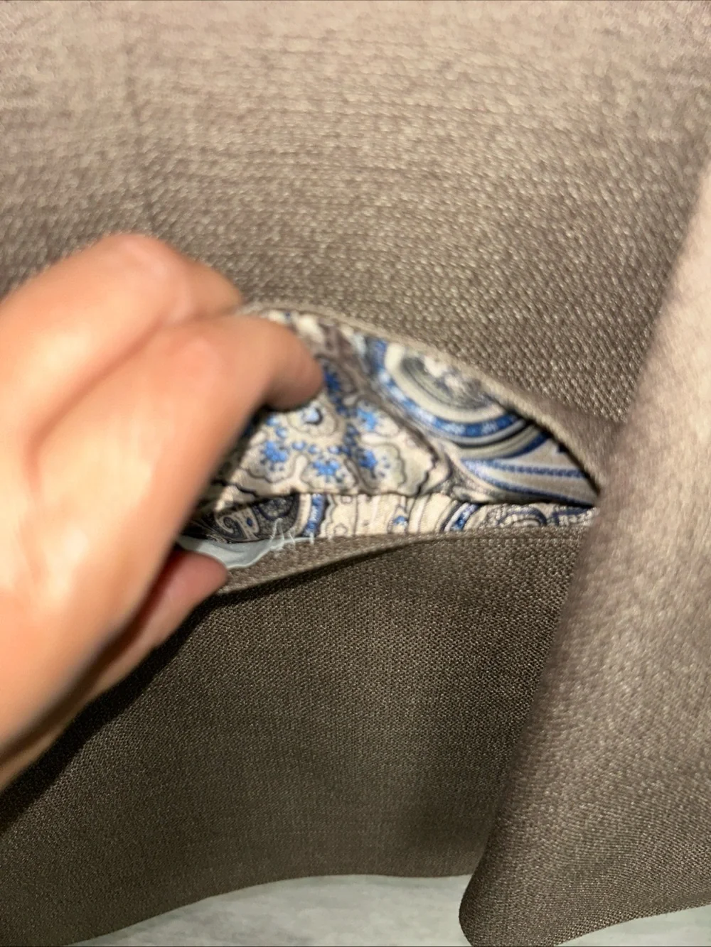 Lauren Ralph Lauren Men’s 42R Taupe Blazer Sportcoat Paisley Lined Jacket